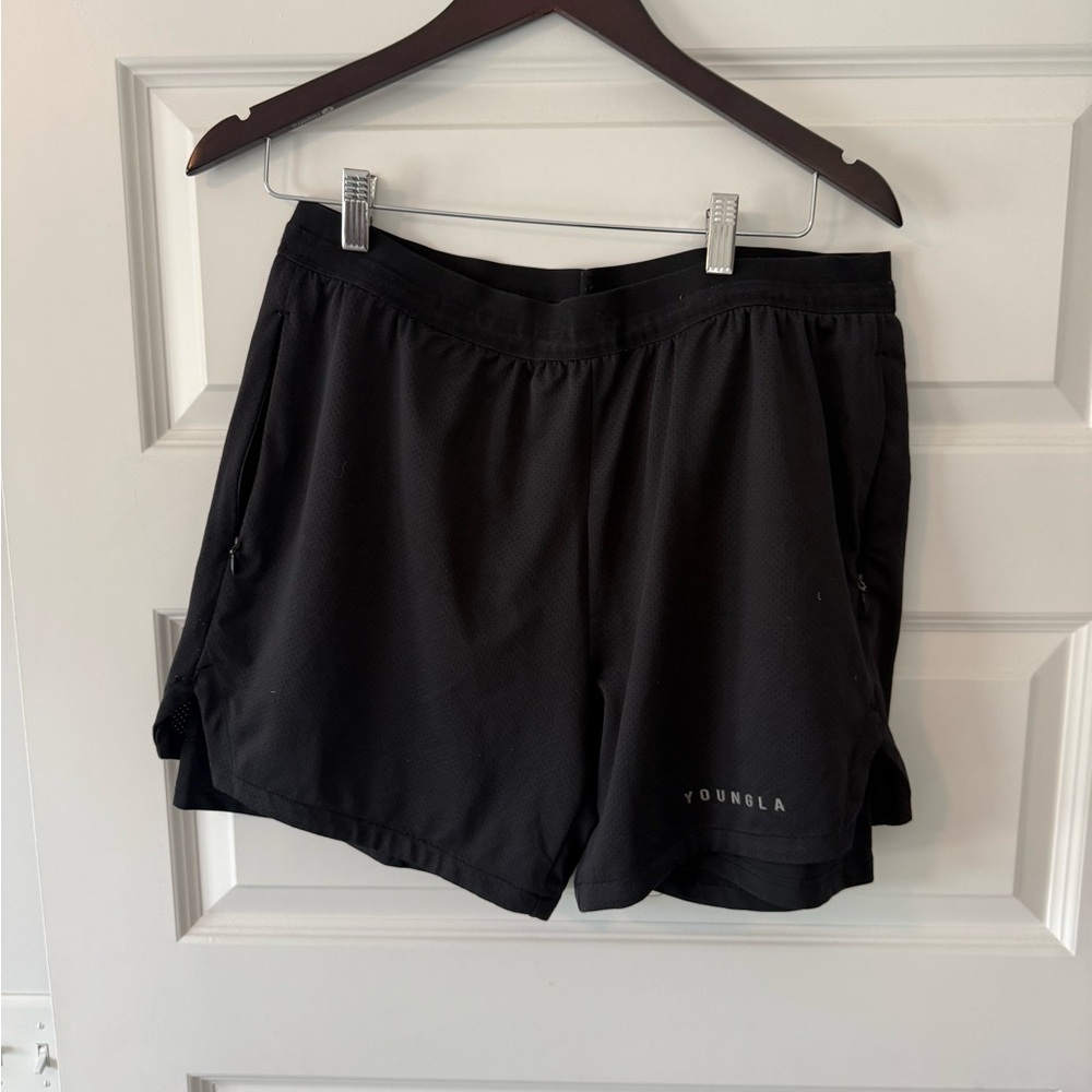 YoungLA Men’s Black Athletic Running Shorts